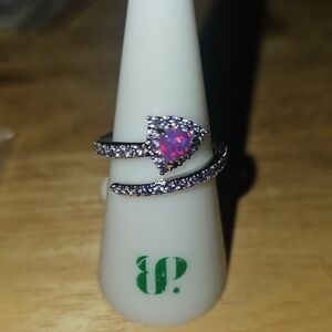 Dazzling Silver Ring with Purple Opal